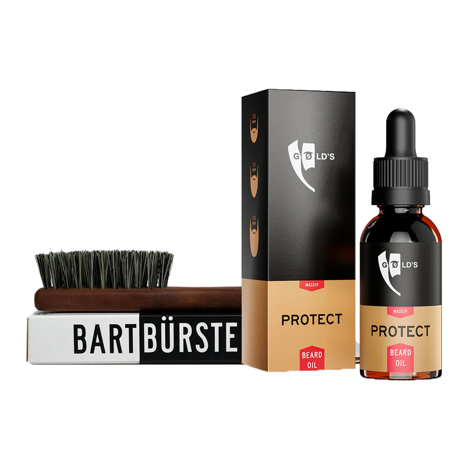 GØLD's Bartpflege Starter Set mit Bürste