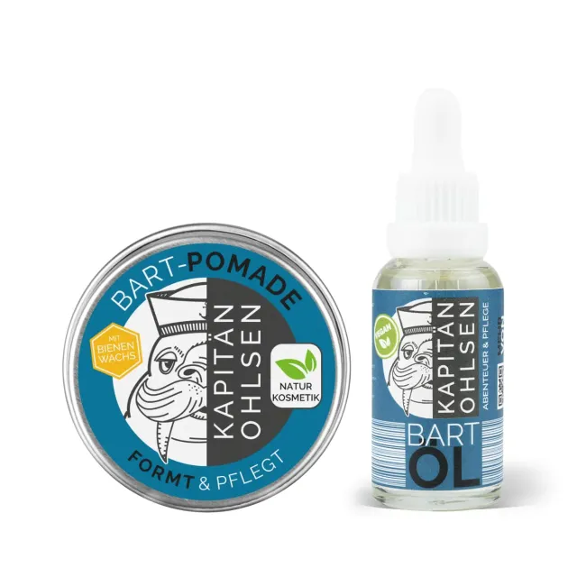 Kapitän Ohlsen Bartpflege Set Öl Pomade 100% natürlich