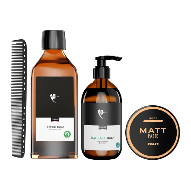 GØLD's Haar Styling Pflegeset mit Matt Paste Kamm