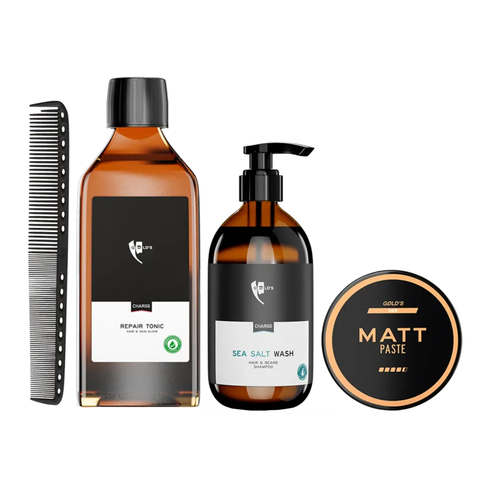 GØLD's Haar Styling Pflegeset mit Matt Paste Kamm