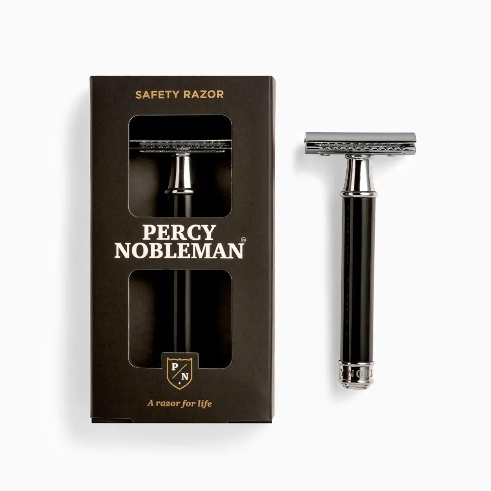 Percy Nobleman Rasierhobel Chrom Griff + 5 Klingen