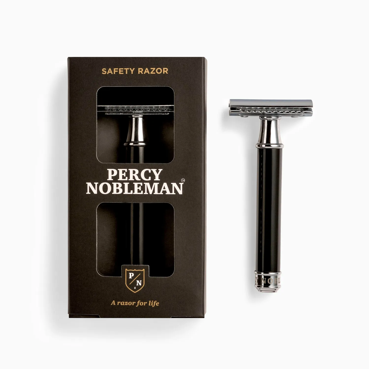 Percy Nobleman Safety Razor Rasierhobel Chrom 5 Klingen