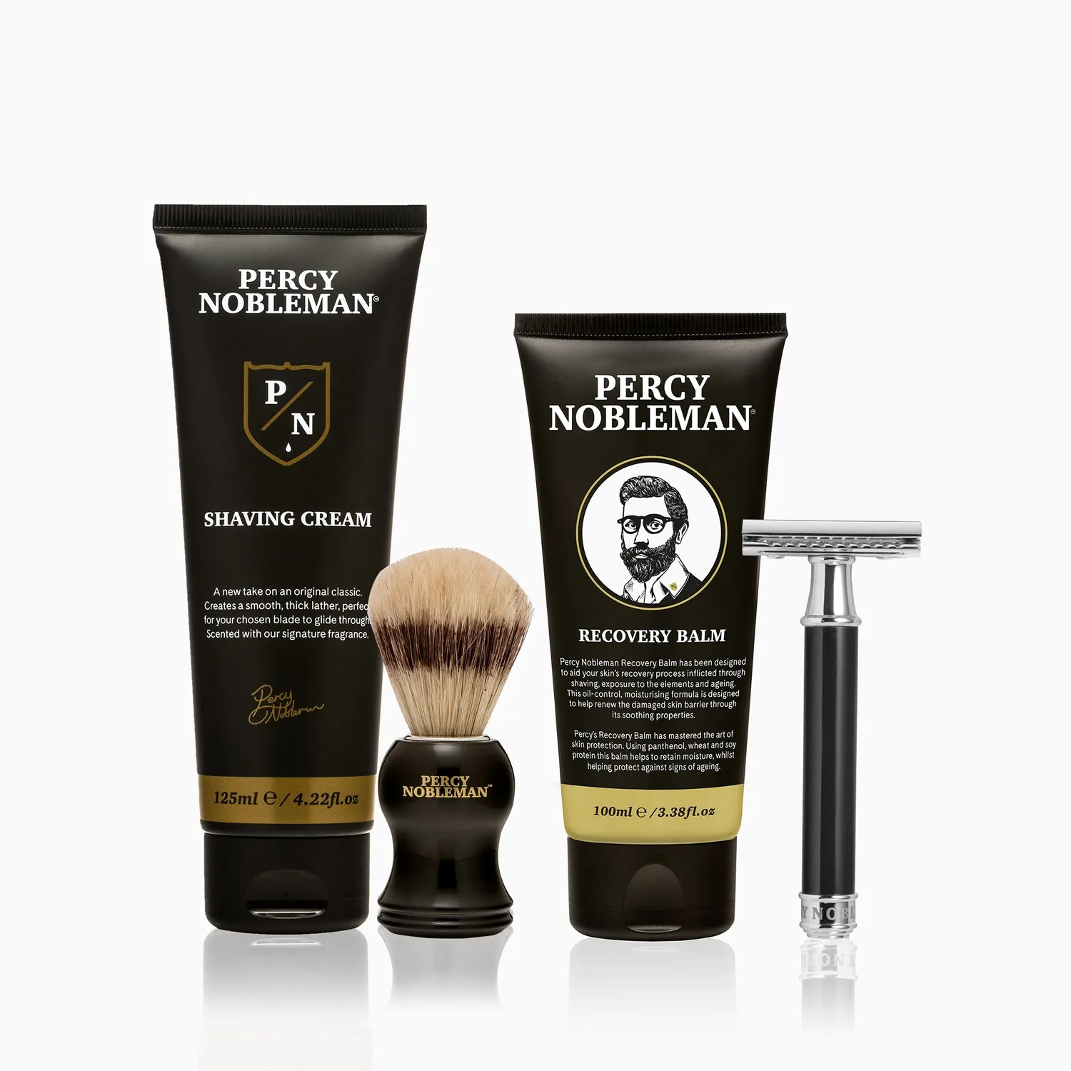 Percy Nobleman Shaving Bundle Rasurset 4-teilig Hobel