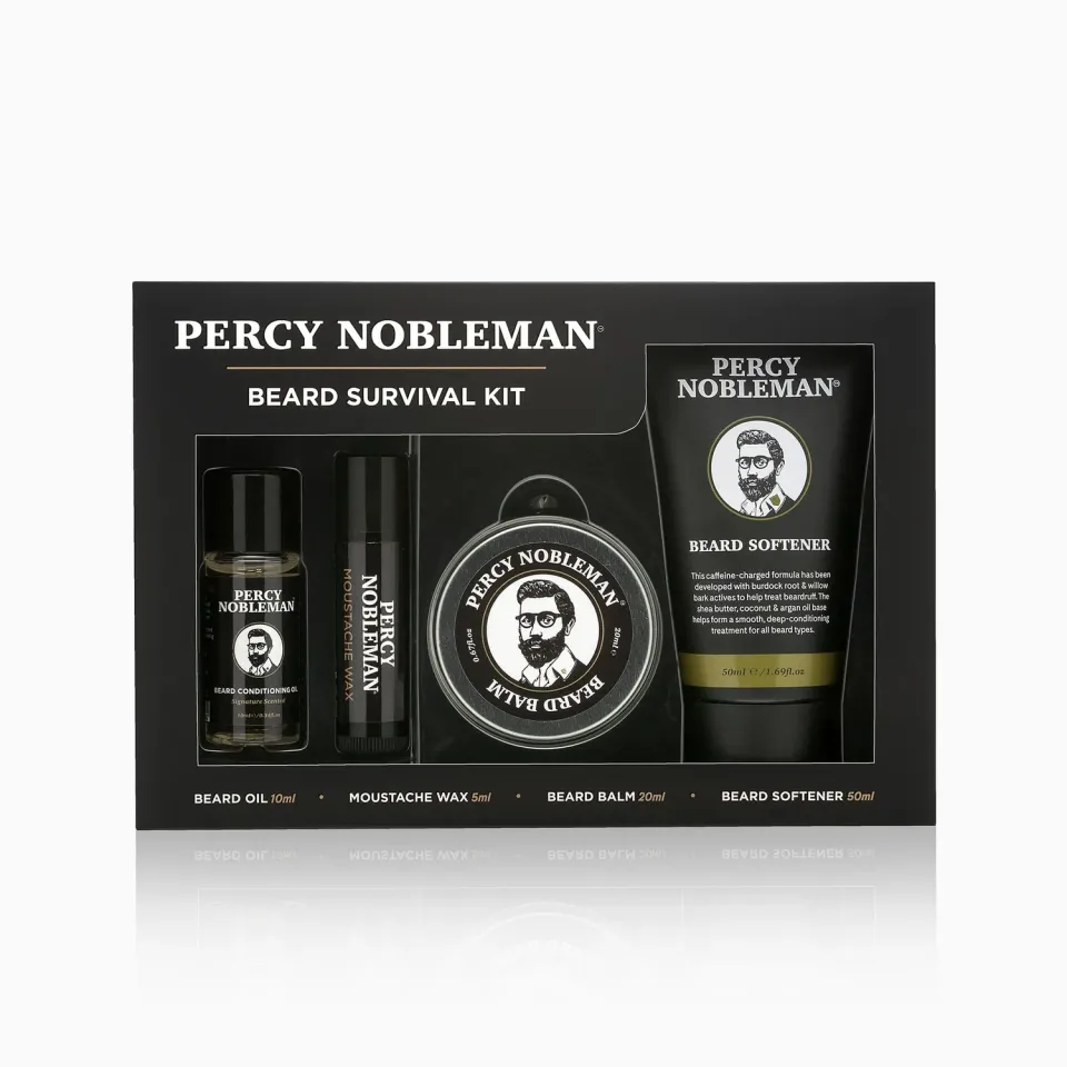 Percy Nobleman Beard Survival Kit Bartpflegeset Reise 4-teilig