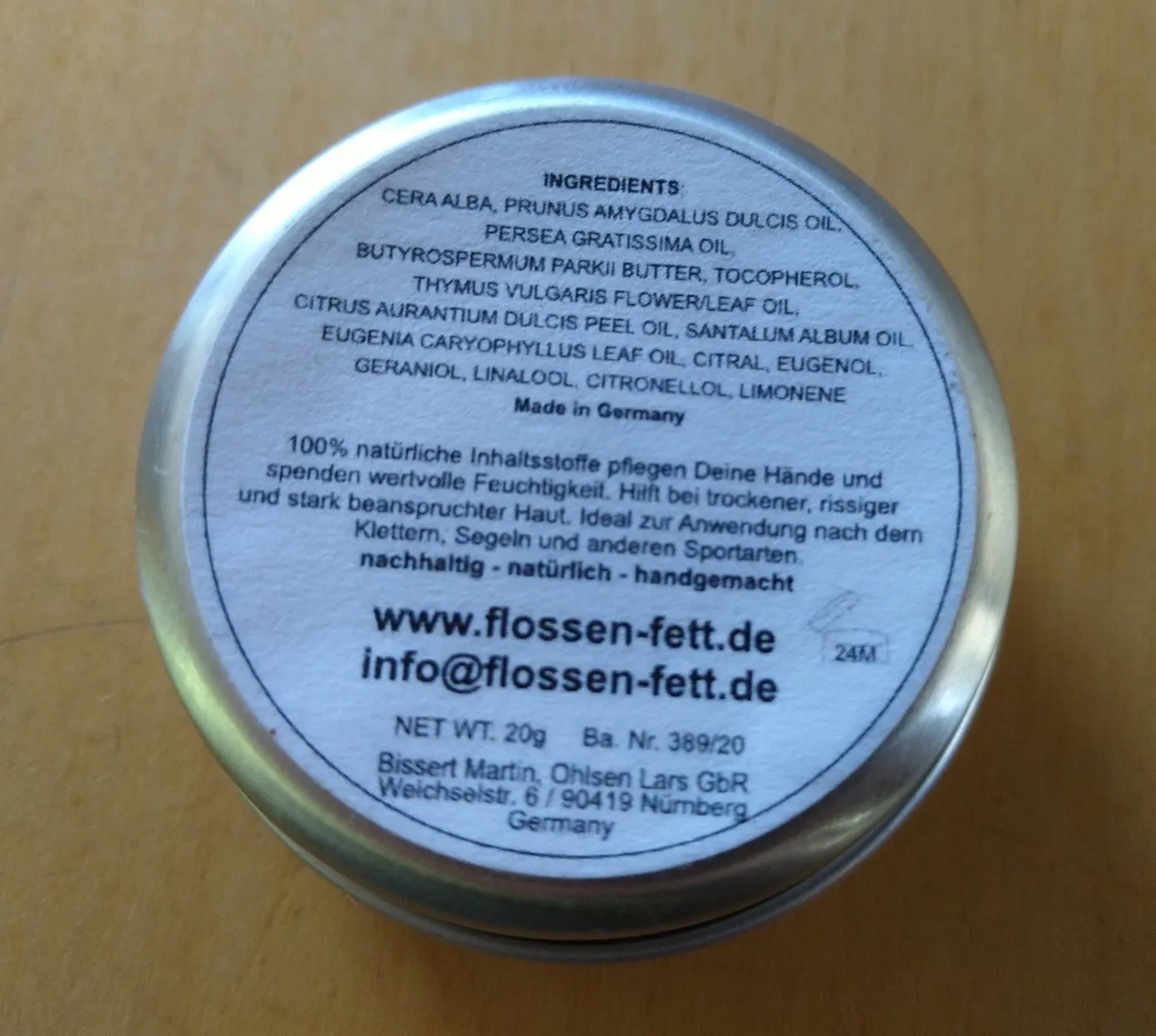 Kapitän Ohlsen Flossen-Fett feste Handcreme natürlich