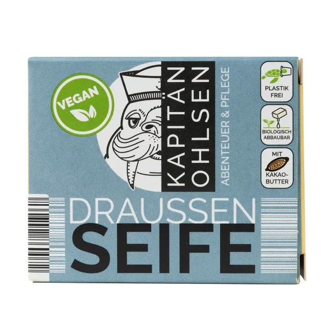 Kapitän Ohlsen Outdoor-Seife fest 90 g 6% überfettet