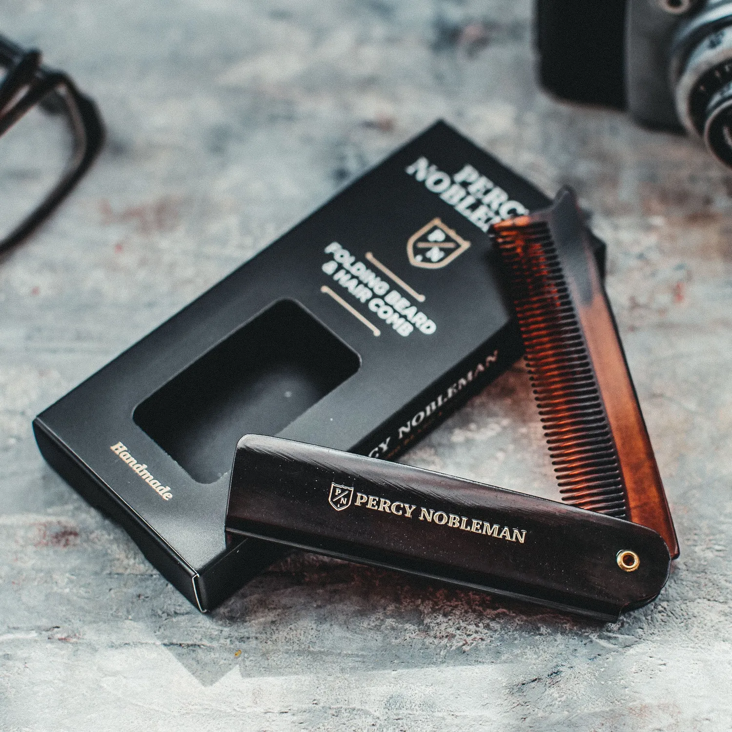 Percy Nobleman Folding Beard Comb Bartkamm klappbar
