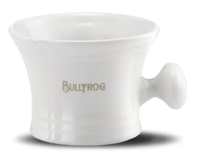 Bullfrog Rasierschale Porzellan weiß ergonomisch