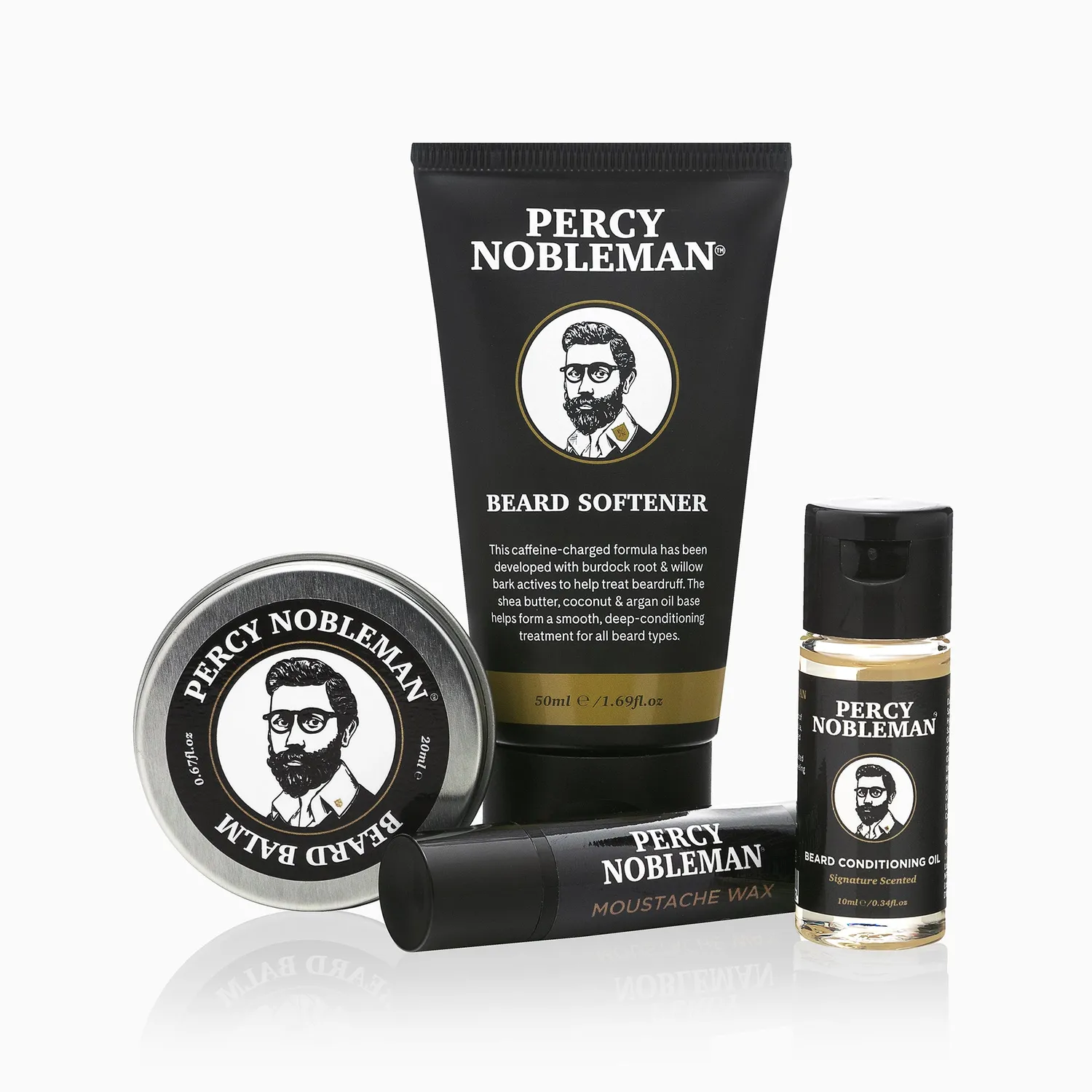 Percy Nobleman Beard Survival Kit Bartpflegeset Reise 4-teilig