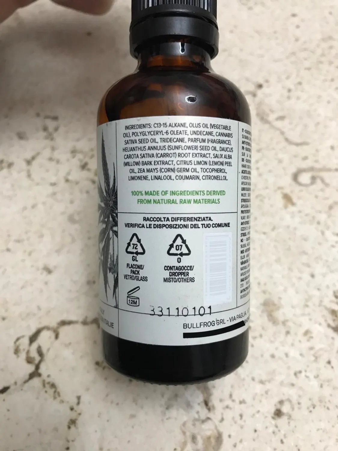 Bullfrog Bart- und Haaröl Hanfnote 50 ml natürlich