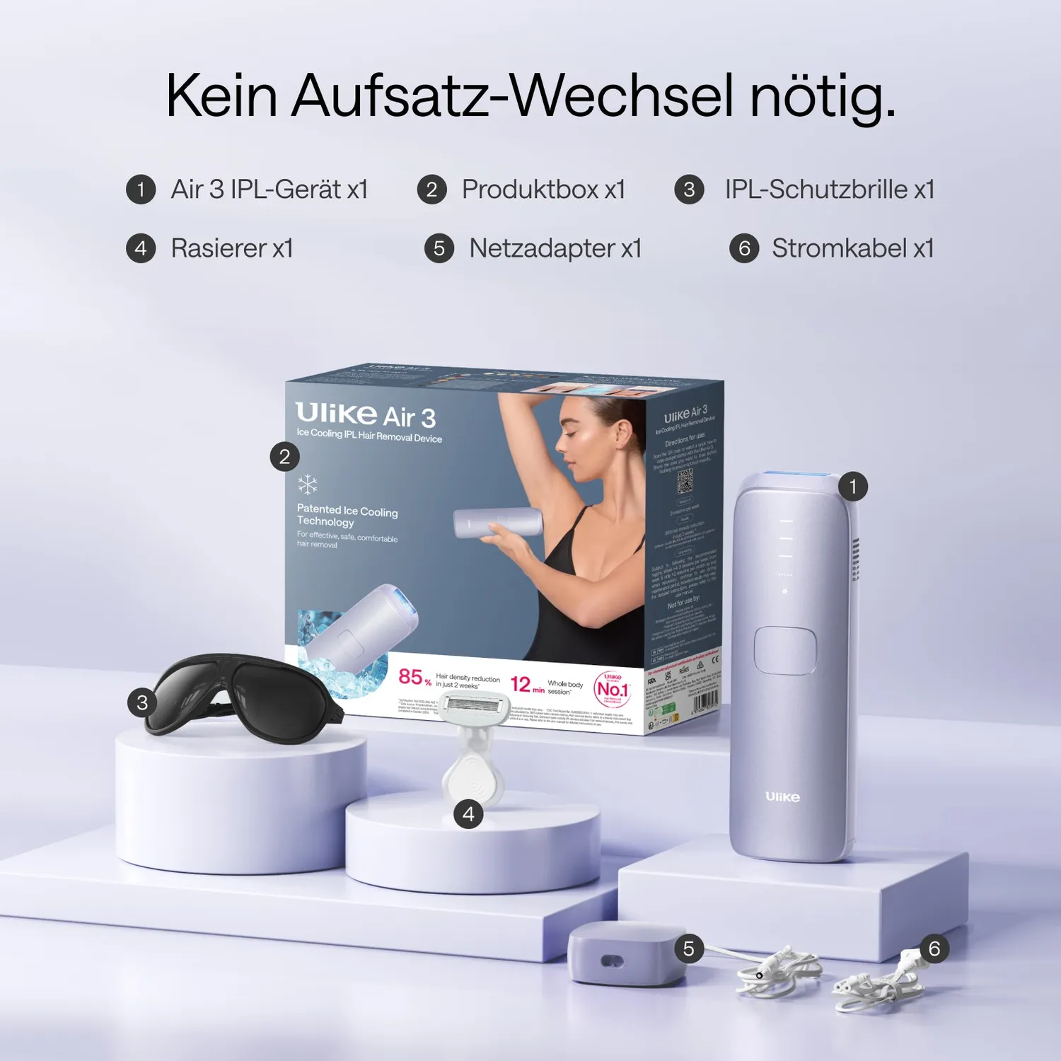 Ulike Air 3 IPL-Haarentfernungsgerät Lila Eiskühlung